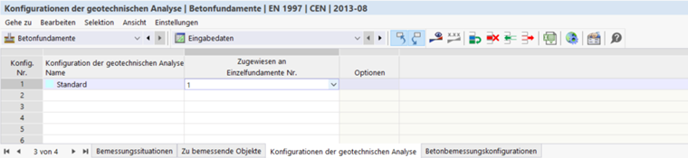 Asignar configuración geotécnica a través de la tabla