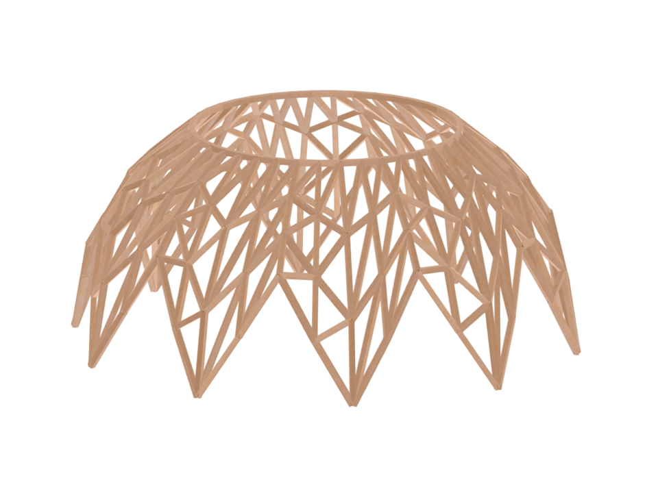 Modelo 004928 | Cúpula de entramado semiesférico de madera
