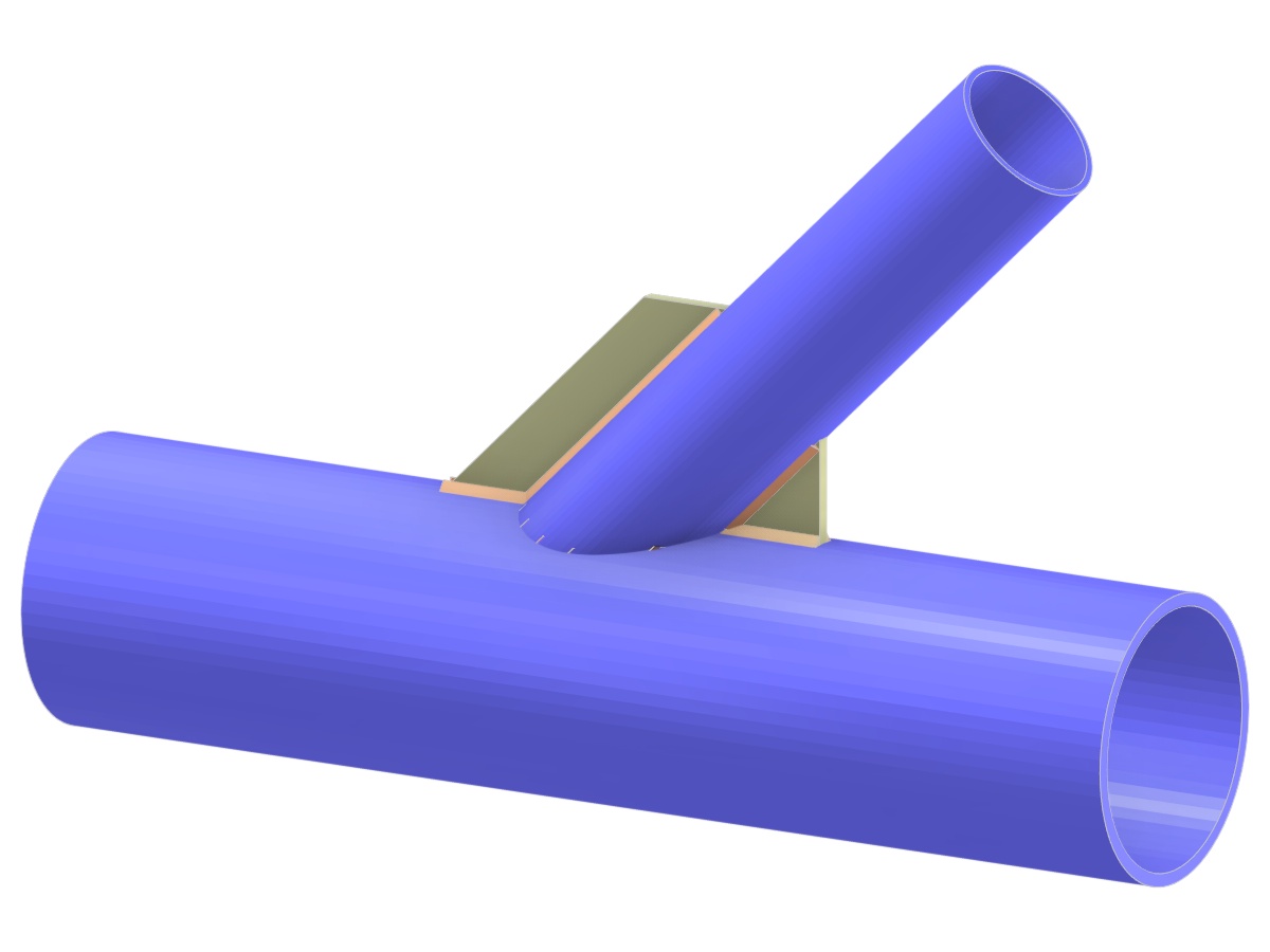 Modelo 005226 | Cercha Y-Joint | Conexión diagonal a cuerda mediante chapa de refuerzo