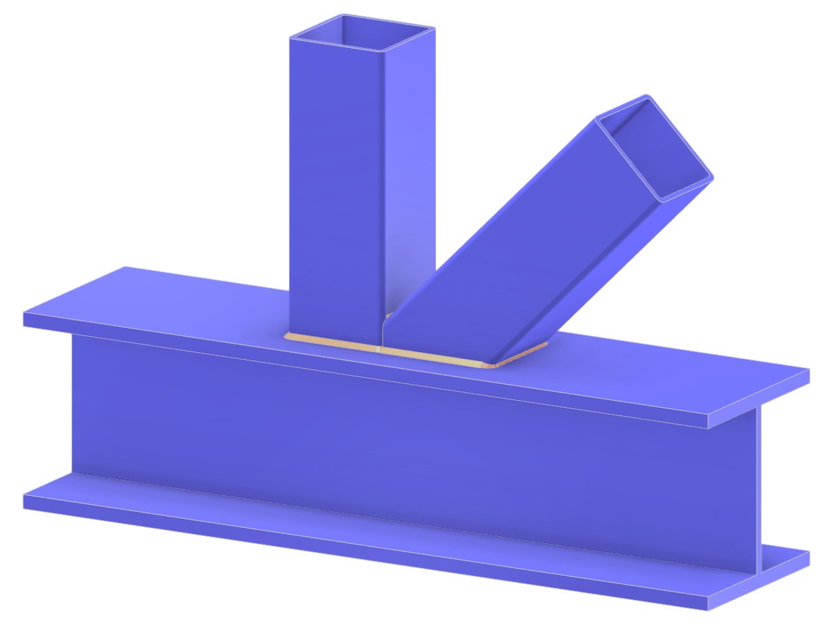 Modelo 005267 | Nudo de celosía N | Unión de diagonales y montantes al cordón