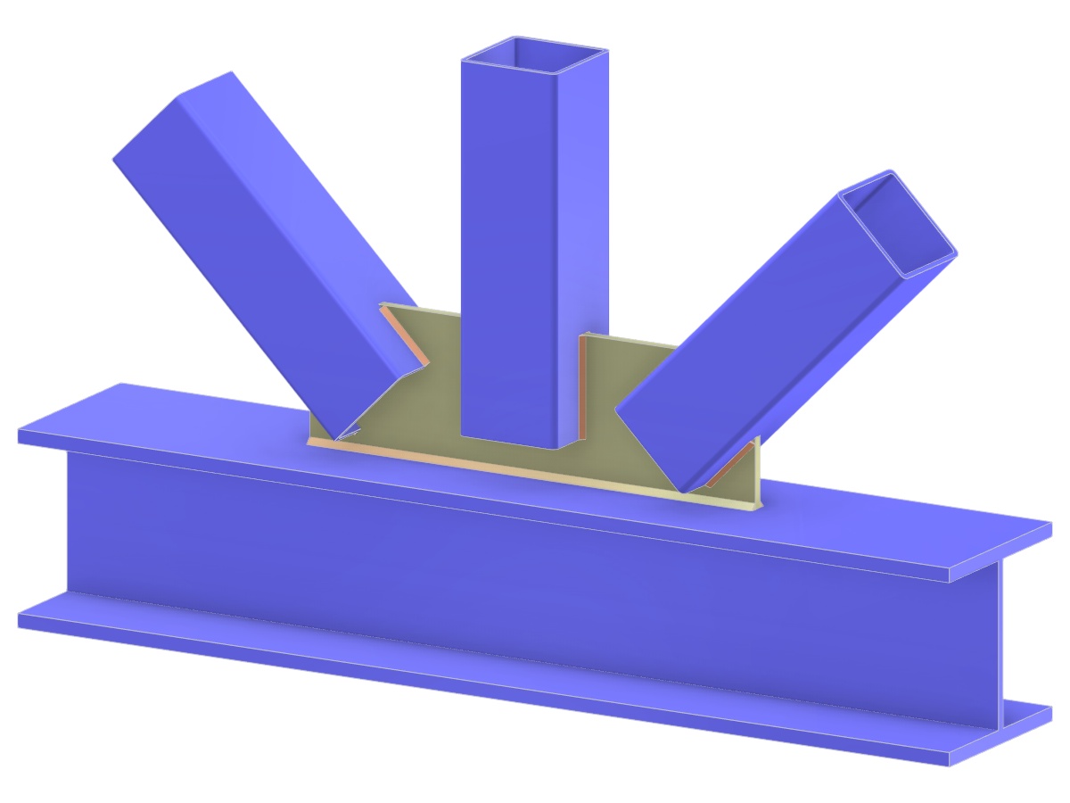 Modelo 005322 | Unión KT para cercha | Conexión de diagonales y vertical al cordón mediante chapa de refuerzo