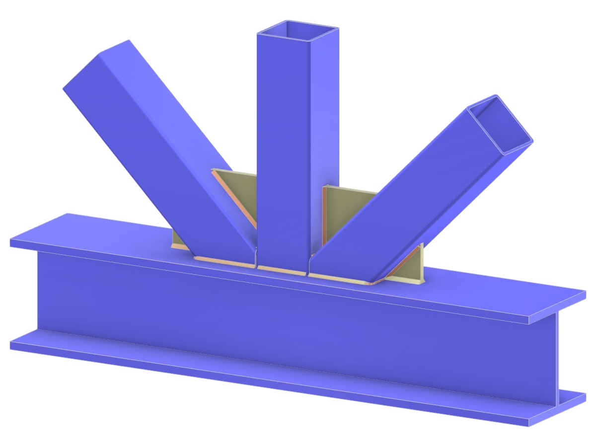 Modelo 005323 | Unión KT para cercha | Conexión de diagonales y vertical al cordón con chapa de refuerzo