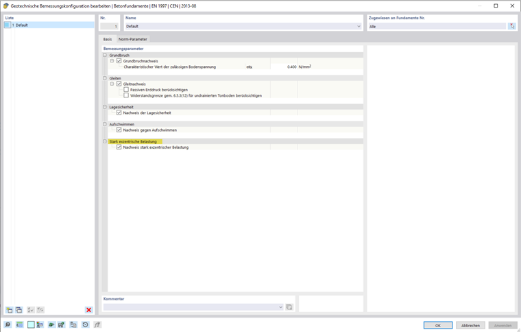Cimentaciones de hormigón | Carga de excentricidad elevada