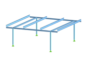 Modelo 005423 para descargar | Garaje abierto de acero simple