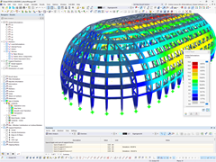 Deformaciones del hangar para dirigibles en RFEM | © Marx Krontal Partner, MKP GmbH