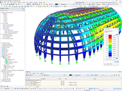 Deformaciones del hangar para dirigibles en RFEM | © Marx Krontal Partner, MKP GmbH