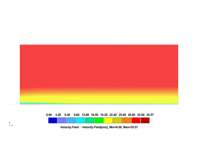 Visualización de resultados del campo de velocidad del viento para categoría de terreno II en RWIND 3.