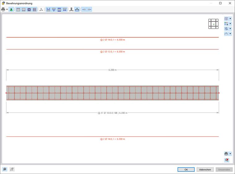 Representación esquemática de la armadura de acero en un pilar con disposición detallada clara.