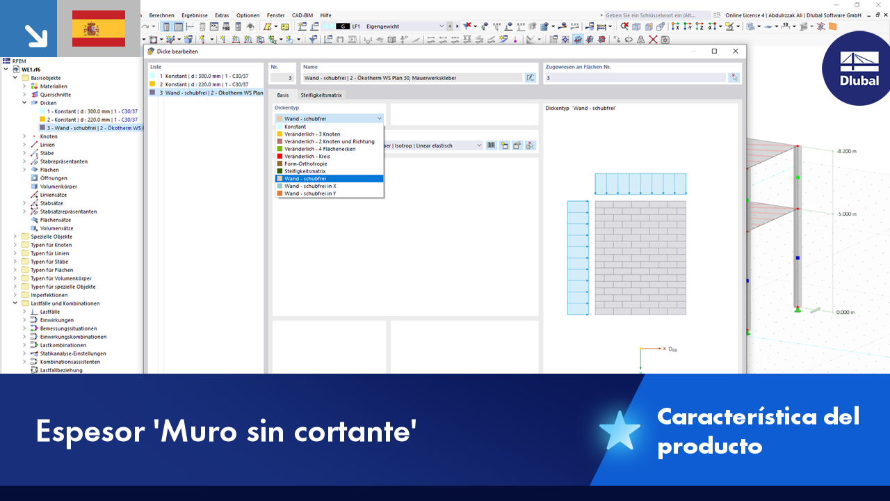 Nueva característica del producto RFEM | Sin cortante en el muro, en X e Y para estructuras de muro sin cortante