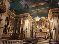 Interior del Templo San Francisco | altar principal, bóvedas y estructura deteriorada