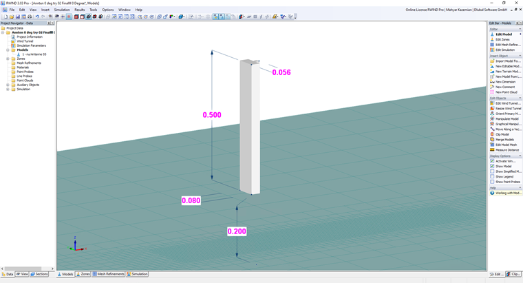 Modelo de antena tridimensional con nudos estructurales y elementos de entramado visibles
