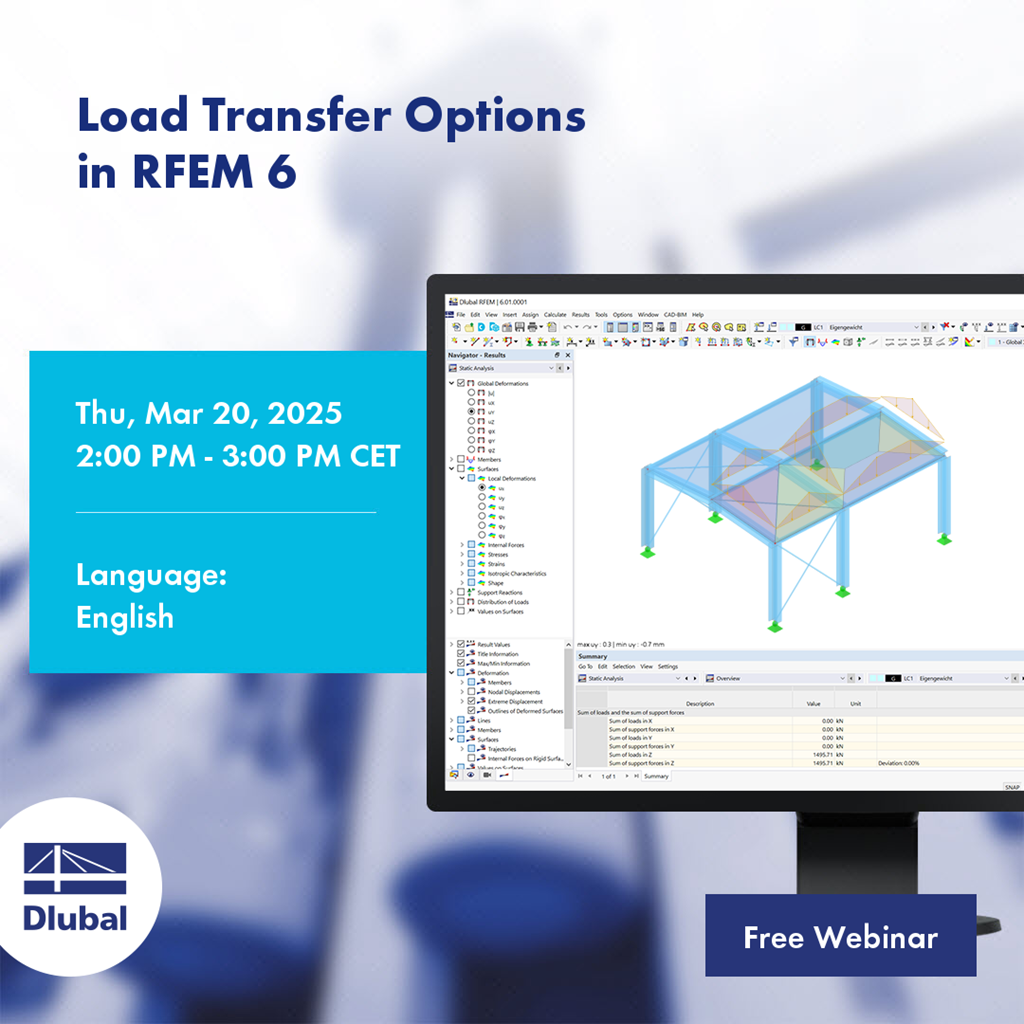 Opciones de transmisión de cargas \n en RFEM 6