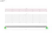 Modelo de estructura con visualización de cargas permanentes y su distribución