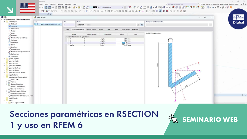 Seminario web sobre secciones paramétricas en RSECTION 1 y su uso en RFEM 6