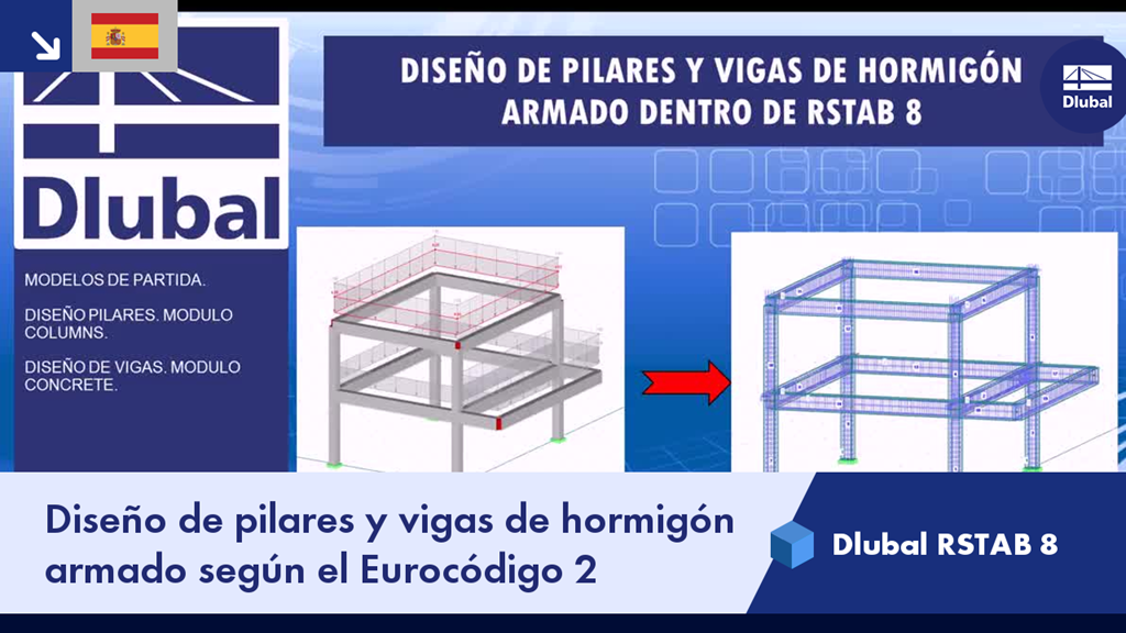 Representación digital del diseño de pilares y vigas de hormigón armado siguiendo la normativa del Eurocódigo 2.