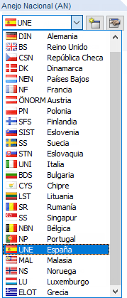 La ilustración muestra diferentes anexos nacionales para la adaptación de normas en proyectos de construcción.