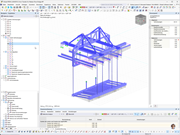 Visualización detallada de la deformación estructural de un carro de voladizo por cargas verticales y horizontales