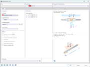 Visualización de RFEM 6 mostrando la configuración del tipo de carga de cambio de temperatura con ajuste de temperatura de la línea central y diferencia de temperatura.