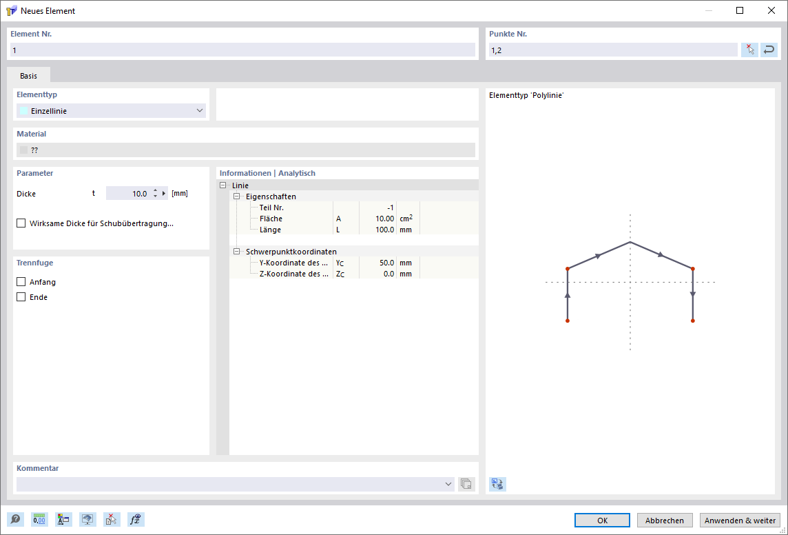 Cuadro de diálogo "Nueva soldadura"