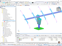 Modelo del seguidor solar en RFEM (© Axial Structural Solutions)