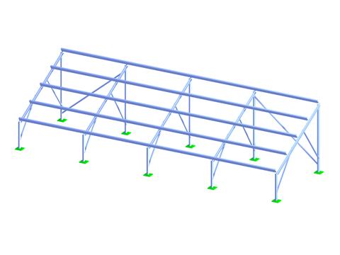 Estructura de montaje en suelo para paneles solares mostrando elementos estructurales para soportes fotovoltaicos diseñados con software de ingeniería.