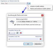 Definición gráfica de superficie y línea para bandas de cálculo