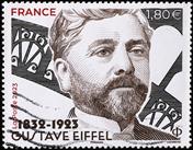 Gustave Eiffel, el renombrado ingeniero de la Torre Eiffel, representado en un sello