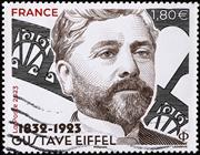 Gustave Eiffel, el renombrado ingeniero de la Torre Eiffel, representado en un sello