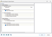 Configuración de Excel para la exportación/importación