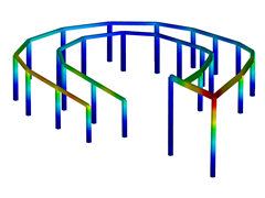 Animación de casos de carga en una estructura de rampa en RSTAB 8 | © SPIC SAS
