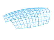 Estructura de acero con arco redondo con cubierta transparente
