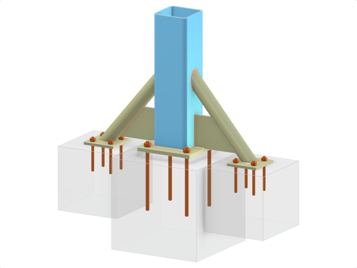 Modelo 005831 | Base de pilar con dos riostras