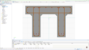 Visualización de sección de hormigón armado en RSECTION con detalles del recubrimiento y configuración de armadura de cortante y longitudinal.