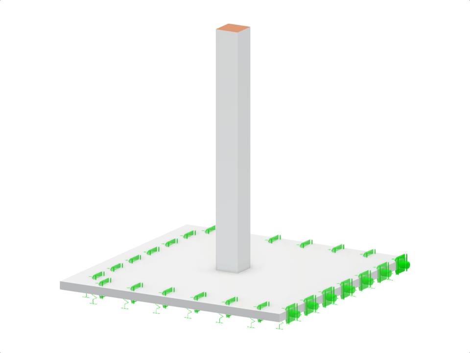 Modelo estructural que muestra aspectos del punzonamiento aplicables en la construcción. Ejemplo simplificado que ayuda a entender las técnicas de análisis.