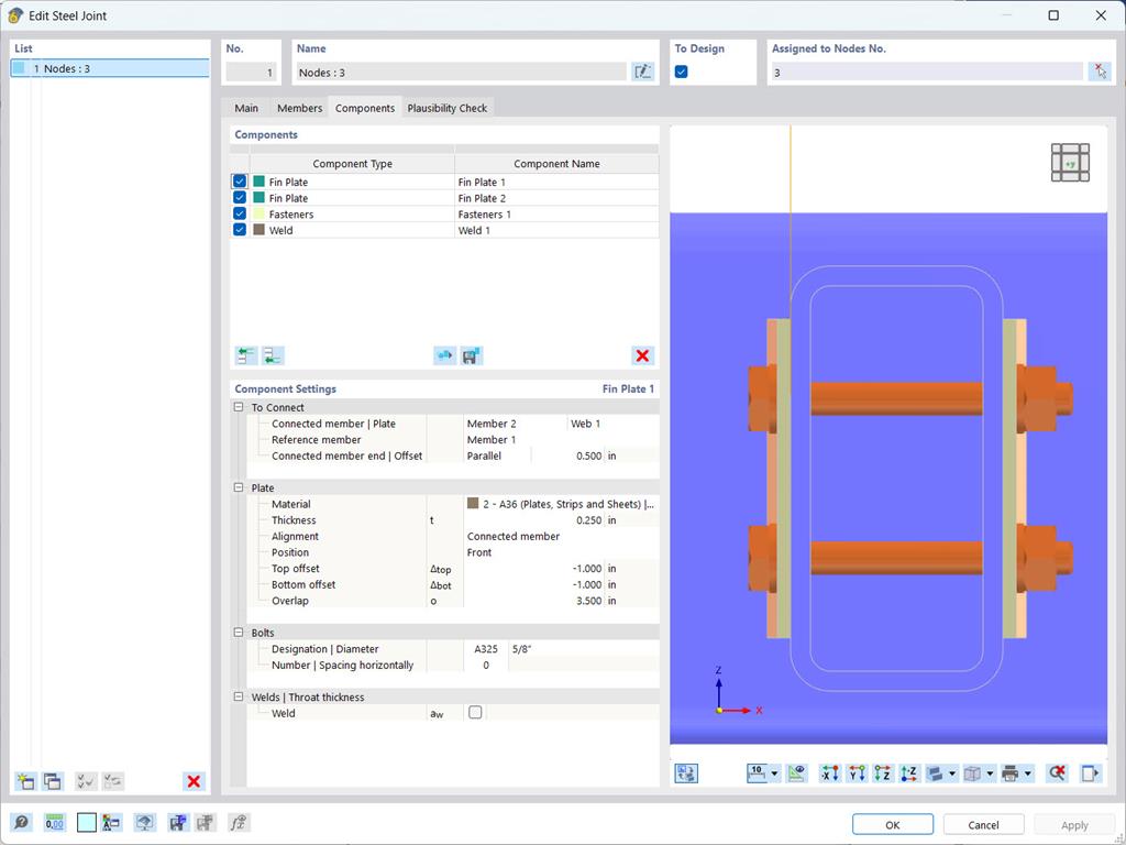 Perfil rectangular hueco con tornillos como elemento de conexión