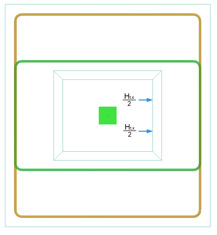 Representación de la distribución de la fuerza horizontal superior en un modelo estructural de edificio.