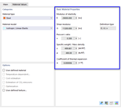 Sección "Propiedades básicas del material"