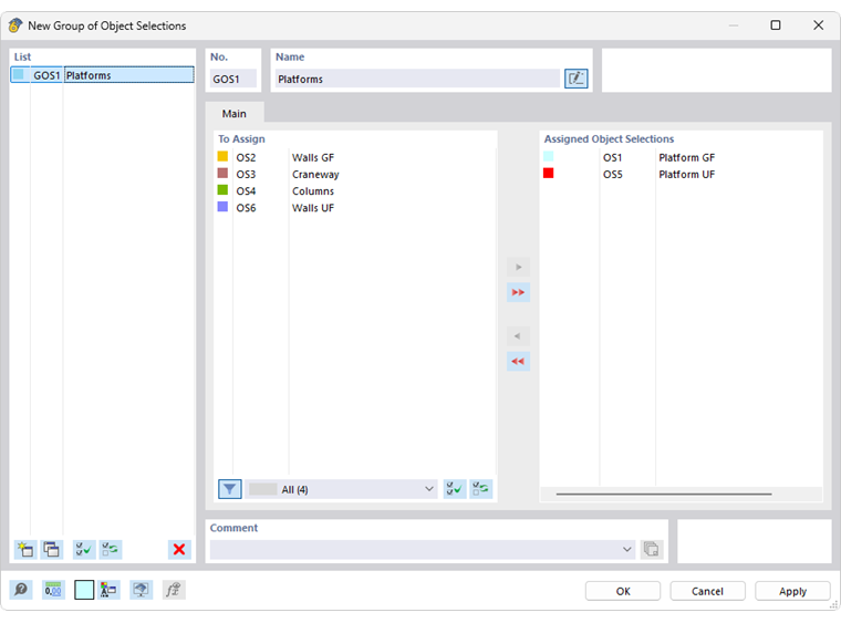 Cuadro de diálogo "Nuevo grupo de selección de objetos"