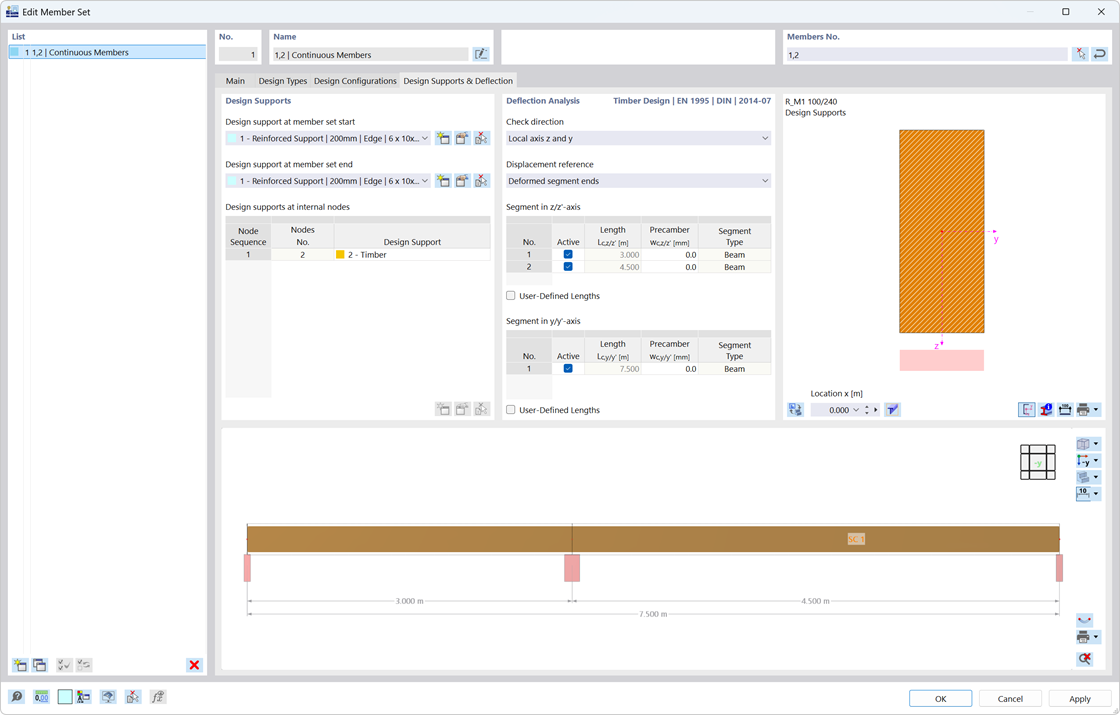 Cuadro de diálogo Editar barra mostrando la flecha y configuración del apoyo para barras estructurales.