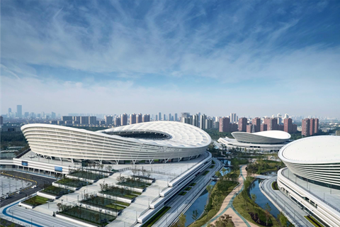 El Centro Olímpico de Deportes de Suzhou cuenta con la estructura de red de cables de una sola capa más grande de Asia Oriental con cubierta de membrana.