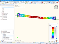 Simulación de desplazamientos en una pasarela bajo condiciones de sobrecarga de uso.