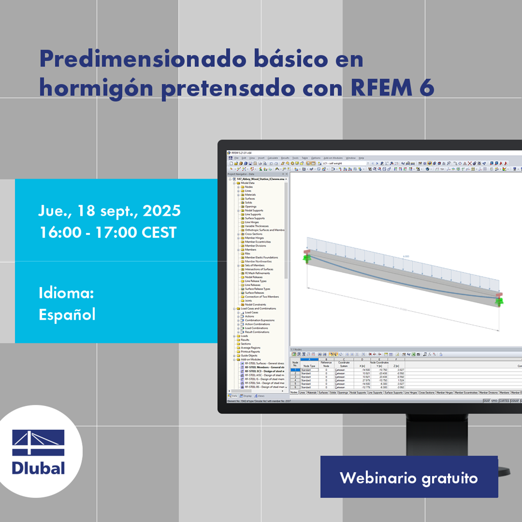 Predimensionado básico en hormigón pretensado con RFEM 6