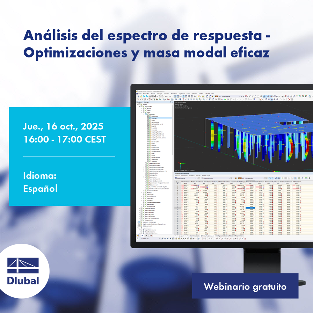 Análisis del espectro de respuesta - Optimizaciones y masa modal eficaz | Jue., 16 oct., 2025 | 16:00 - 17:00 CEST