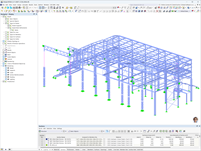 Modelo estructural de ampliación de sala de cine y cubrición de pasaje en el Centro Černý Most, Praga en RFEM 6