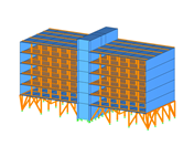 Modelo estructural en RFEM de edificio 6x6 de viviendas en Girona, España