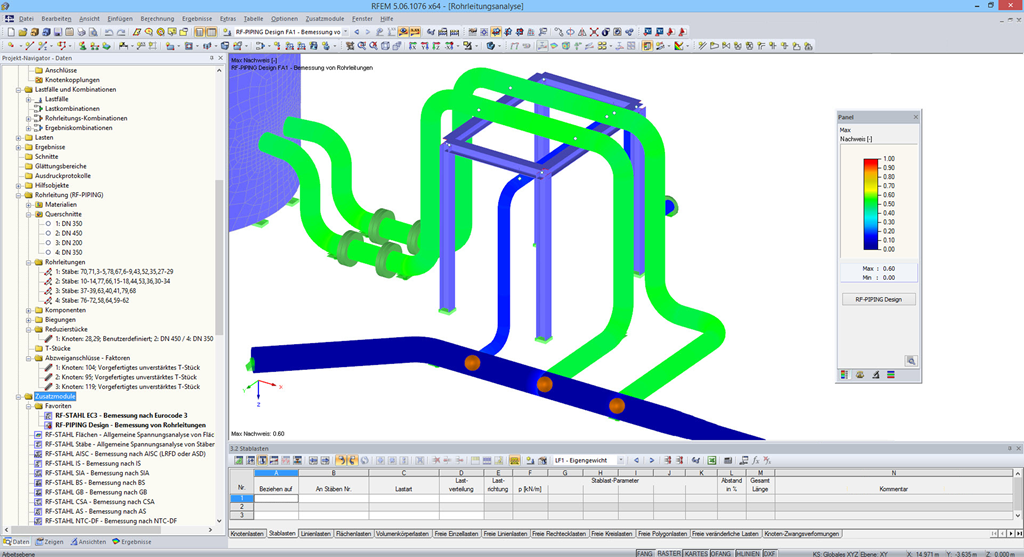 Análisis de tensiones en conductos según ASME B31.1 y ASME B31.3, asegurando integridad estructural y seguridad