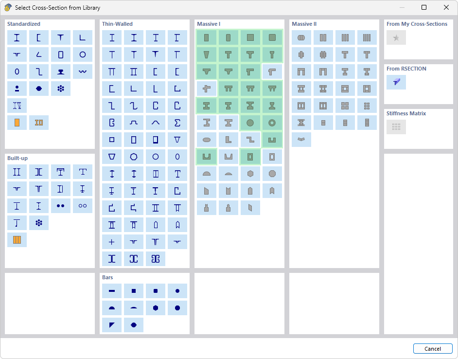 Secciones para el cálculo de hormigón
