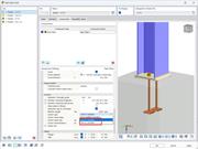 Vista detallada de un anclaje de gancho embebido y un anclaje pedacho para conexiones de acero.