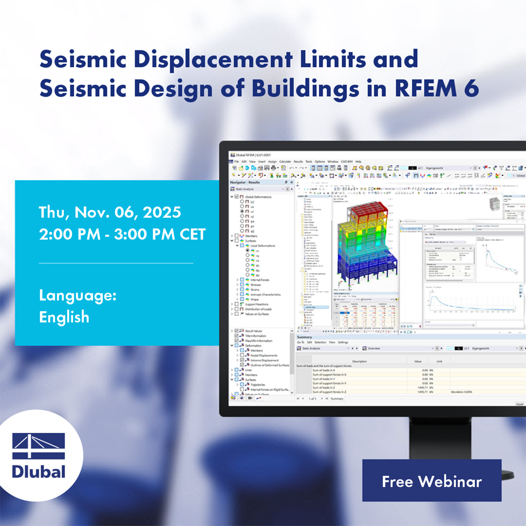 Límites de desplazamiento sísmico y análisis sísmico de edificios en RFEM 6