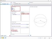 Configuración de la conexión del nudo de acoplamiento con opciones para modificación y ajuste en un modelo estructural.